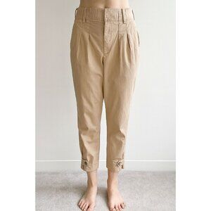 Lauren Ralph Lauren black label Womens Tan Button tie hem Pants Size 12